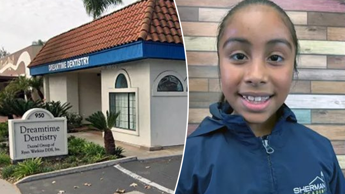 Silvanna Moreno in split image with dentist's office